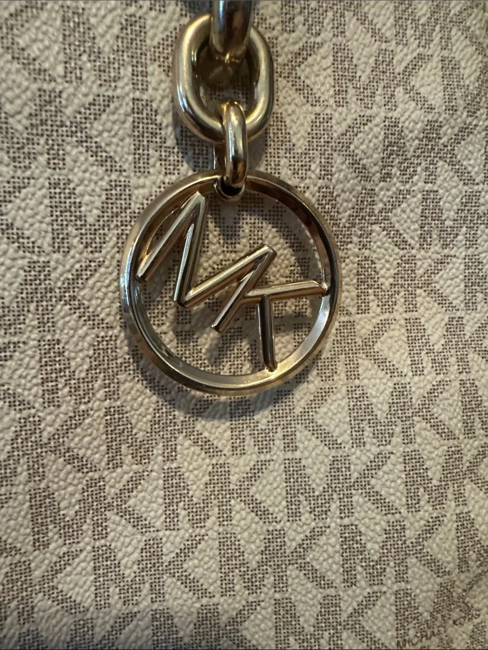 Michael Kors Beige Logo Purse with Matching Wristlet